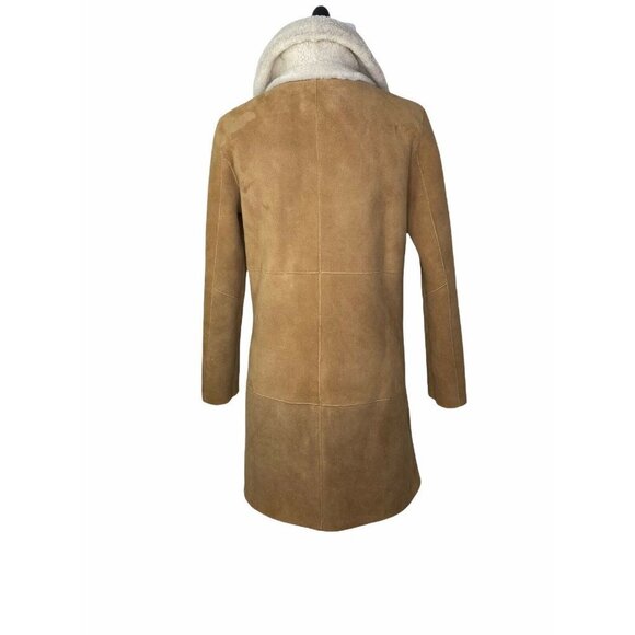 LINI‎ Womens Victoria Shearling Long Sleeve Reverse Collared Lamb Coat SZ S - Picture 6 of 10